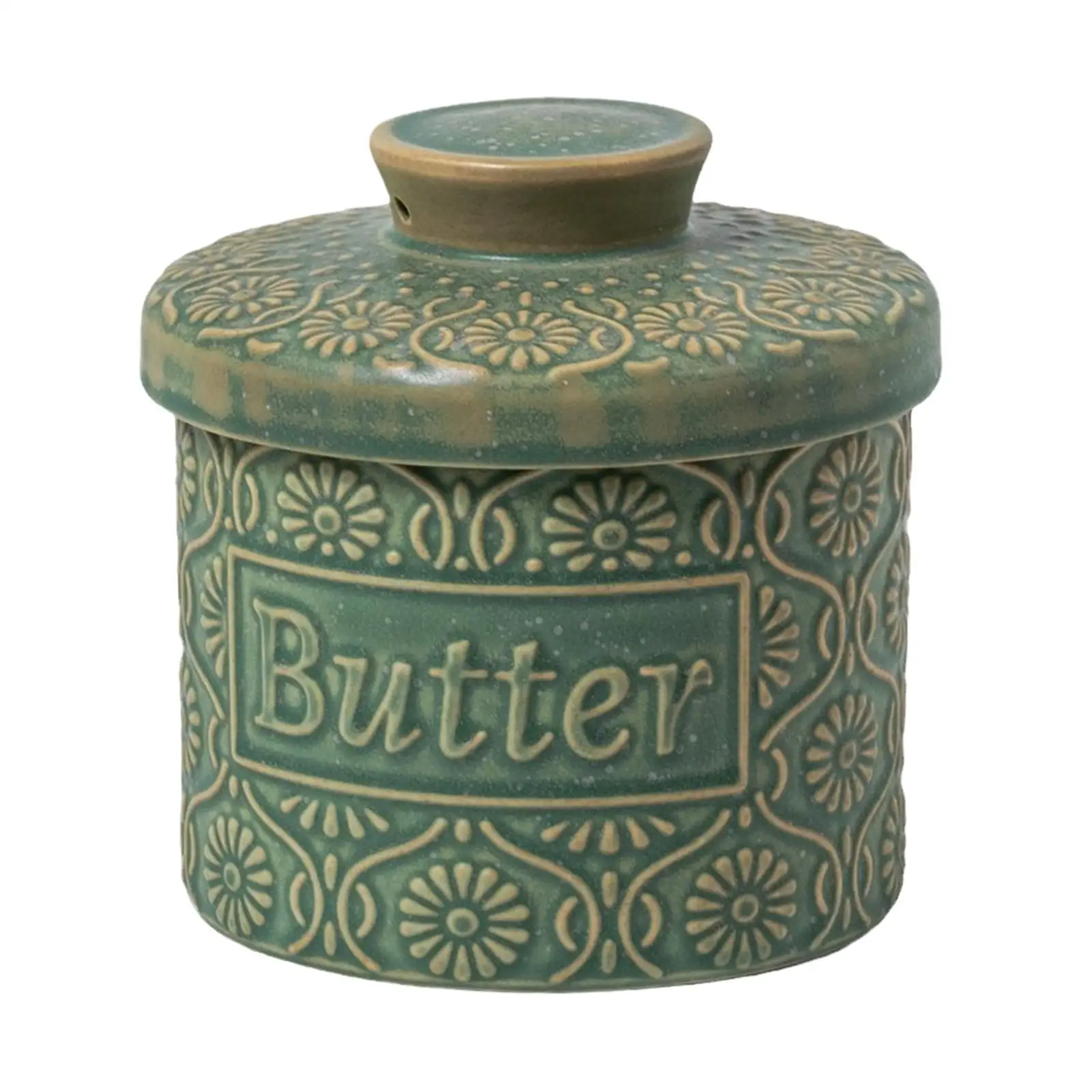 Ceramic Butter Crock French Butter Dish with Lid for Home Kitchen Countertop Food Organizer Porcelain Cheese Storage Box