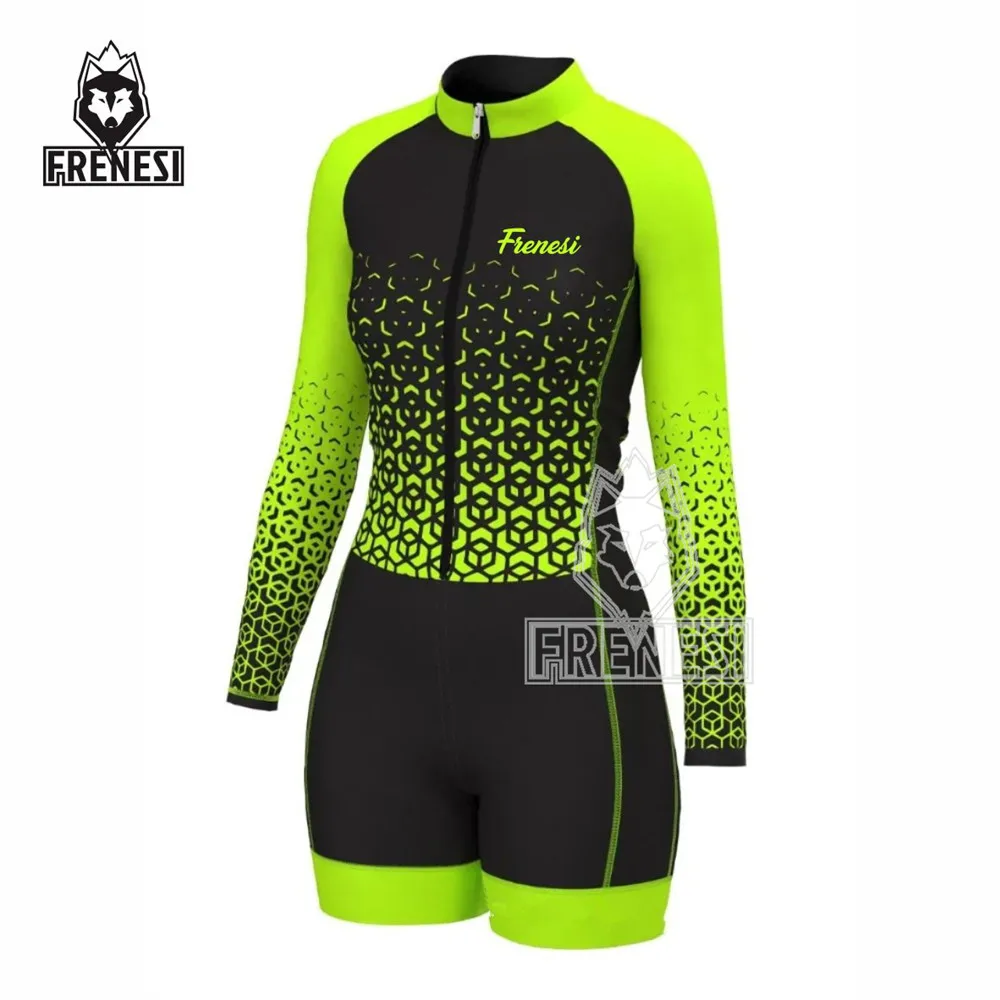 

Frenesi Jumpsuit Women's Pant Sets Female Clothing Bicycle Long Sleeve Pedal Skinsuit Bike Triathlon Mujer Ropa Ciclismo