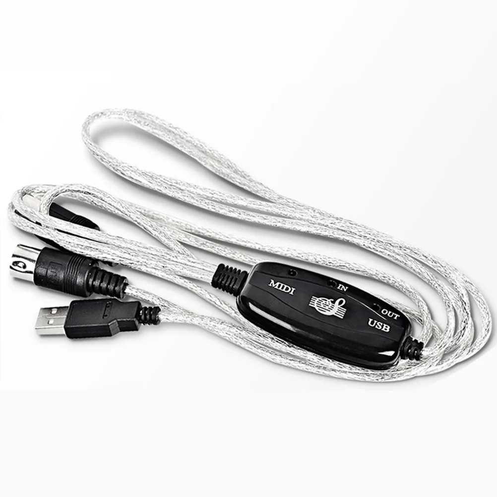 180 X2cm Connection Cable MIDI to USB Interface for Editing Recording Track Keyboard Connector Adapter