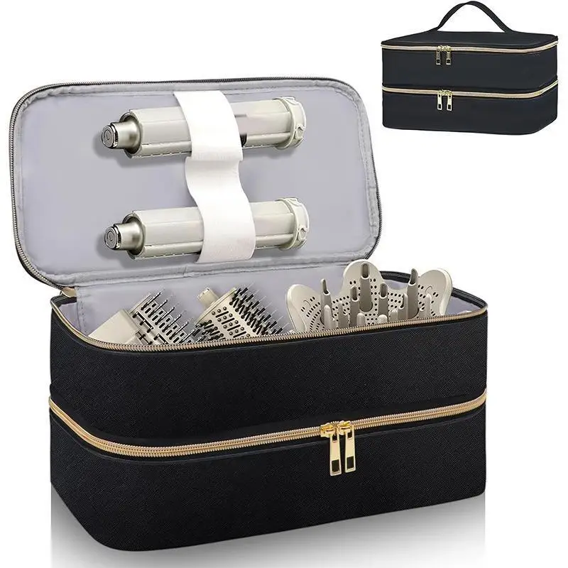 Travel Carrying Case For Hair Dryer Double Layer Cosmetics Bag Portable Hair Dryer Storage Organizer Bag With Zipper