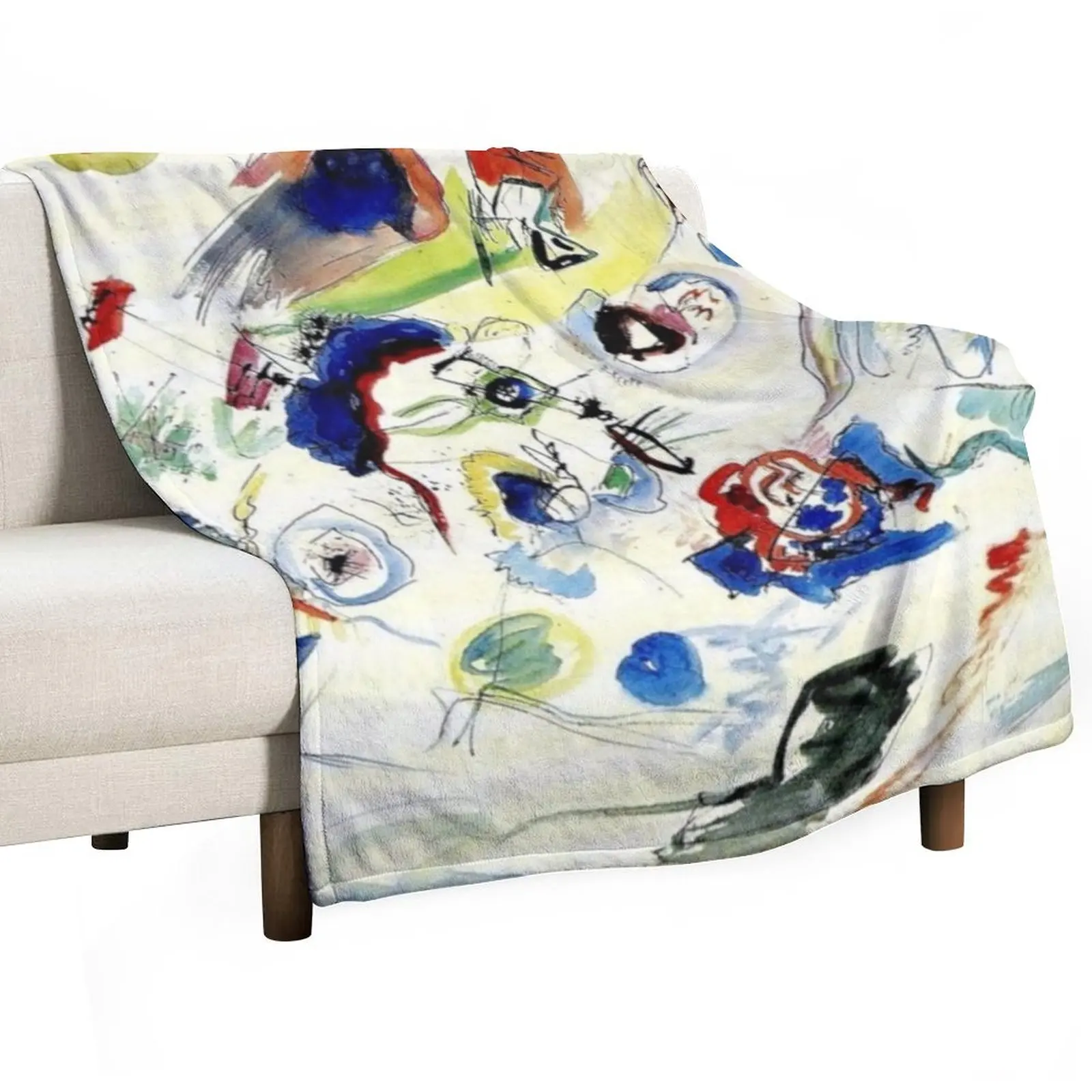 Kandinsky First Abstract Watercolor - Première Abstraction Throw Blanket Luxury Thins Summer for babies Blankets