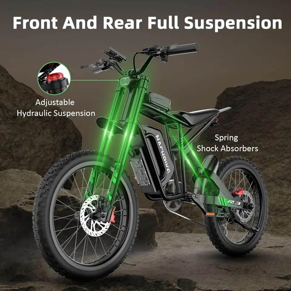R3 50MPH Electric Dirt Bike 60V25Ah 1500Wh Battery 6000W Electric Bike Max 50Miles Ebike 19" Motorcycle Dual Hydraulic Brake image 5