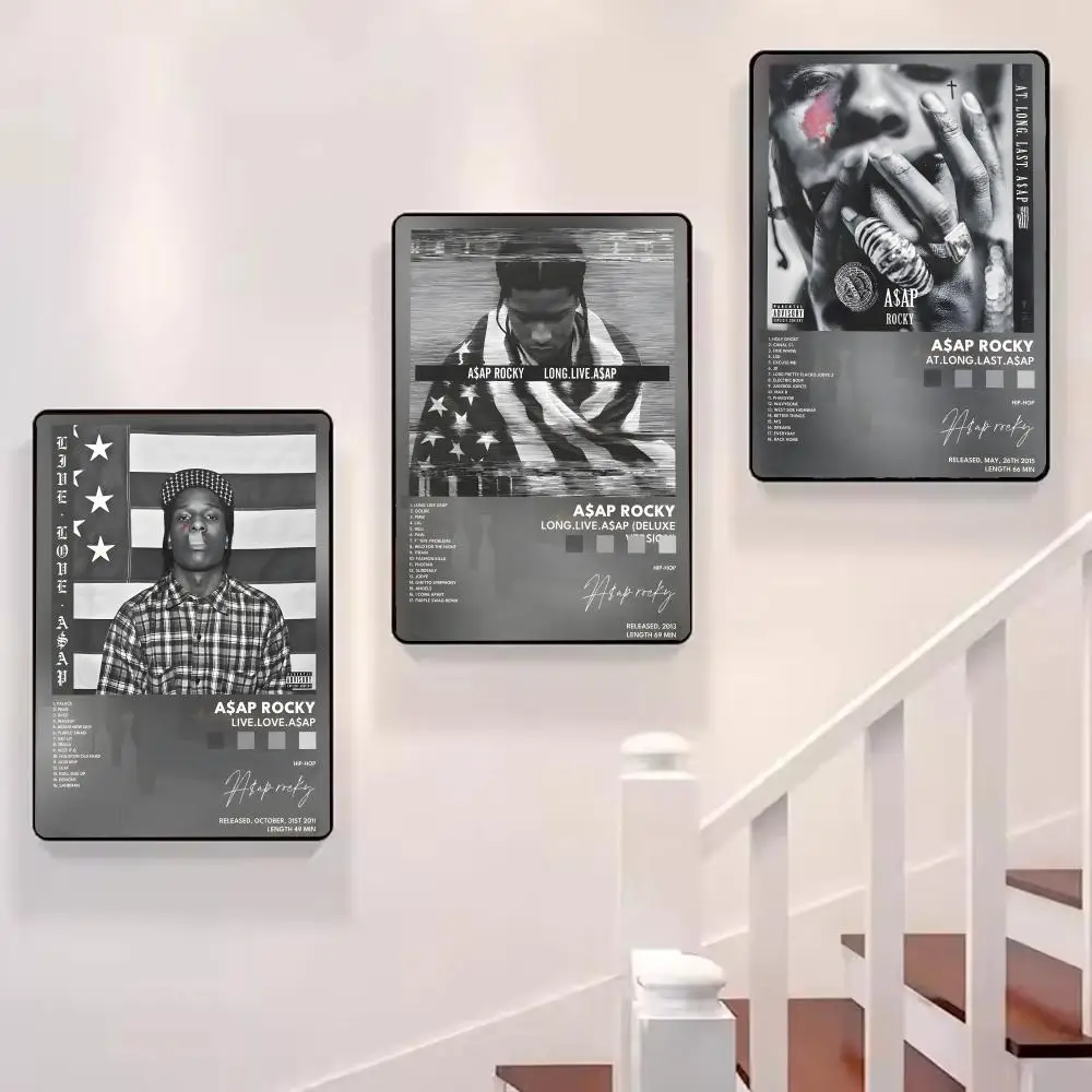 مغني الراب A-ASAP روكي اللوحة الخط HD طباعة شخصية قماش جدار جدارية الفن صور لغرفة المعيشة ديكور المنزل