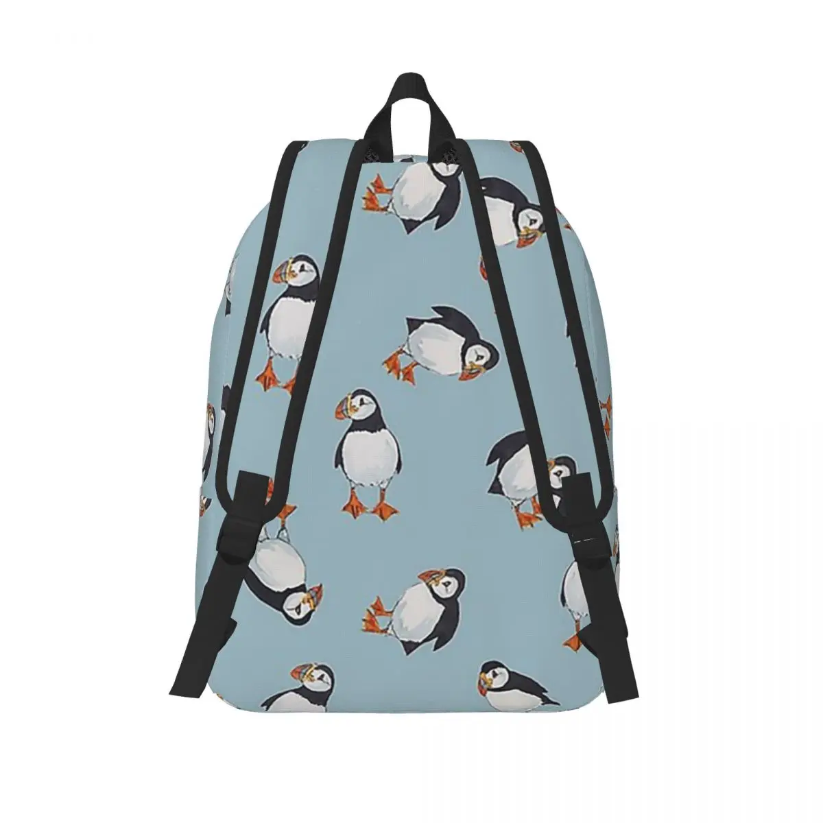Perfectly Perfect Puffins Student Backpack School Bag Hiking Travel Daypack for Men Women Fashion Bookbag Shoulder Bags