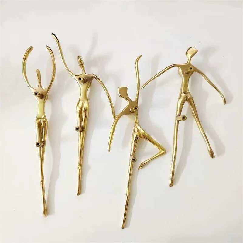 Gold Furniture Handle Door Knobs Solid Brass Animal Cat Deer Shape Single Hole Handles for Cabinet Kitchen Cupboard Drawer Pulls