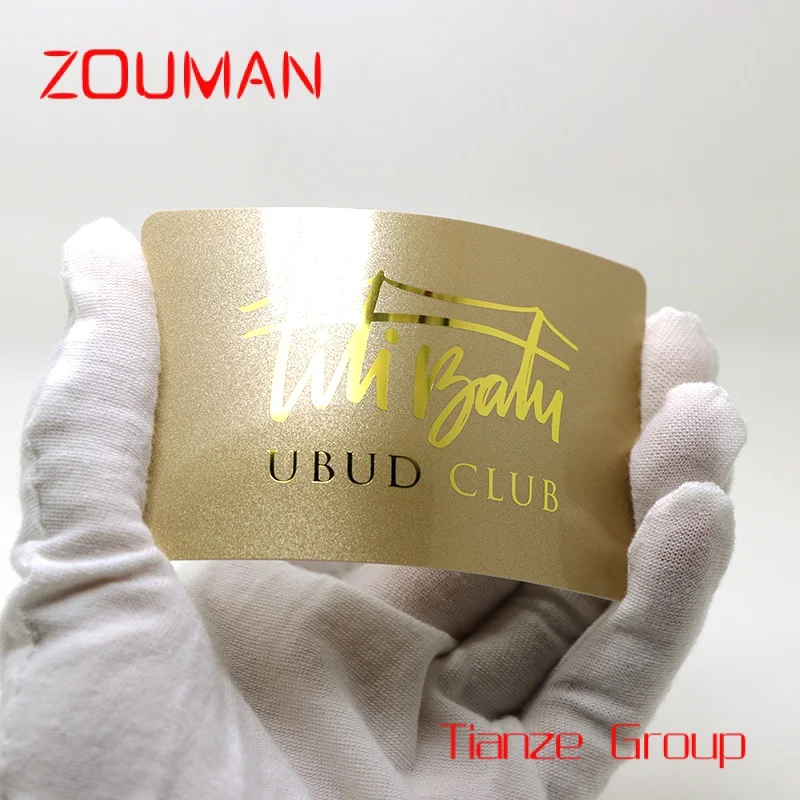 Custom , Luxury Golden PVC Laser Hot Stamping VIP Membership Loyalty Plastic Business Cards