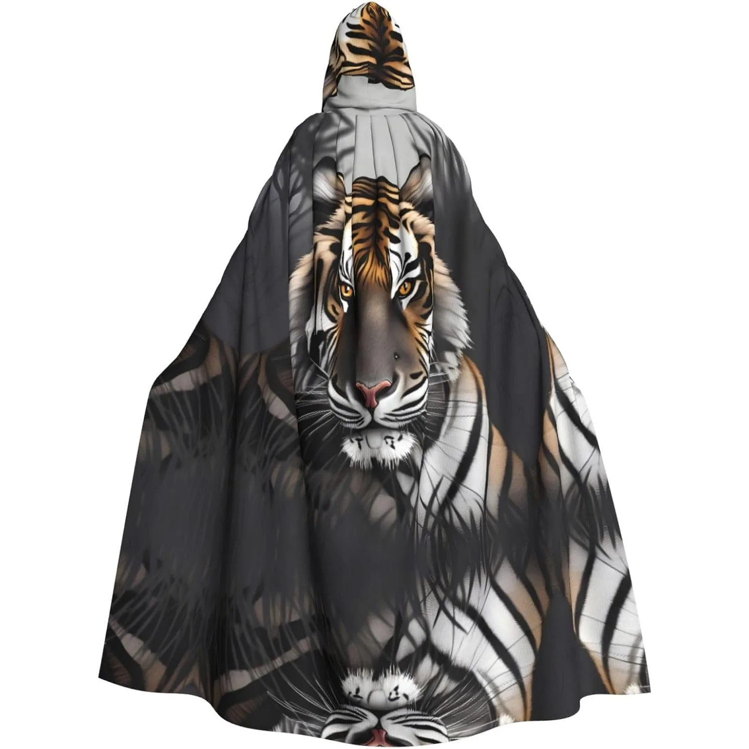 

Tiger At Rest Hooded Cloak Printed Cloak Cape Long Cloak For Halloween, Costume Parties, And Cosplays