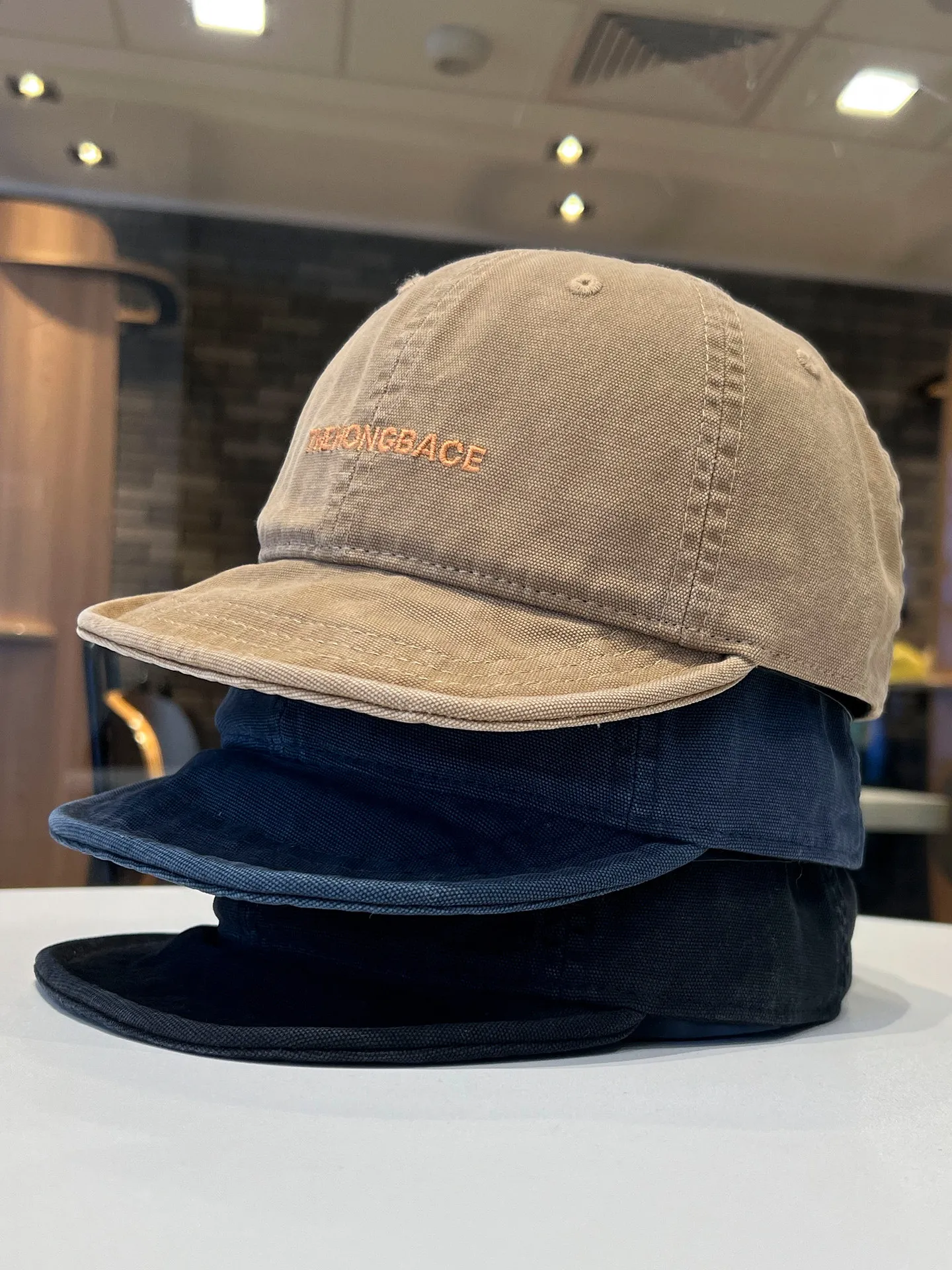 Japanese Retro Letter Short-brimmed Sun Cap Washed Canvas Soft-brimmed Tooling Cap Versatile Men and Women Sun Baseball Cap