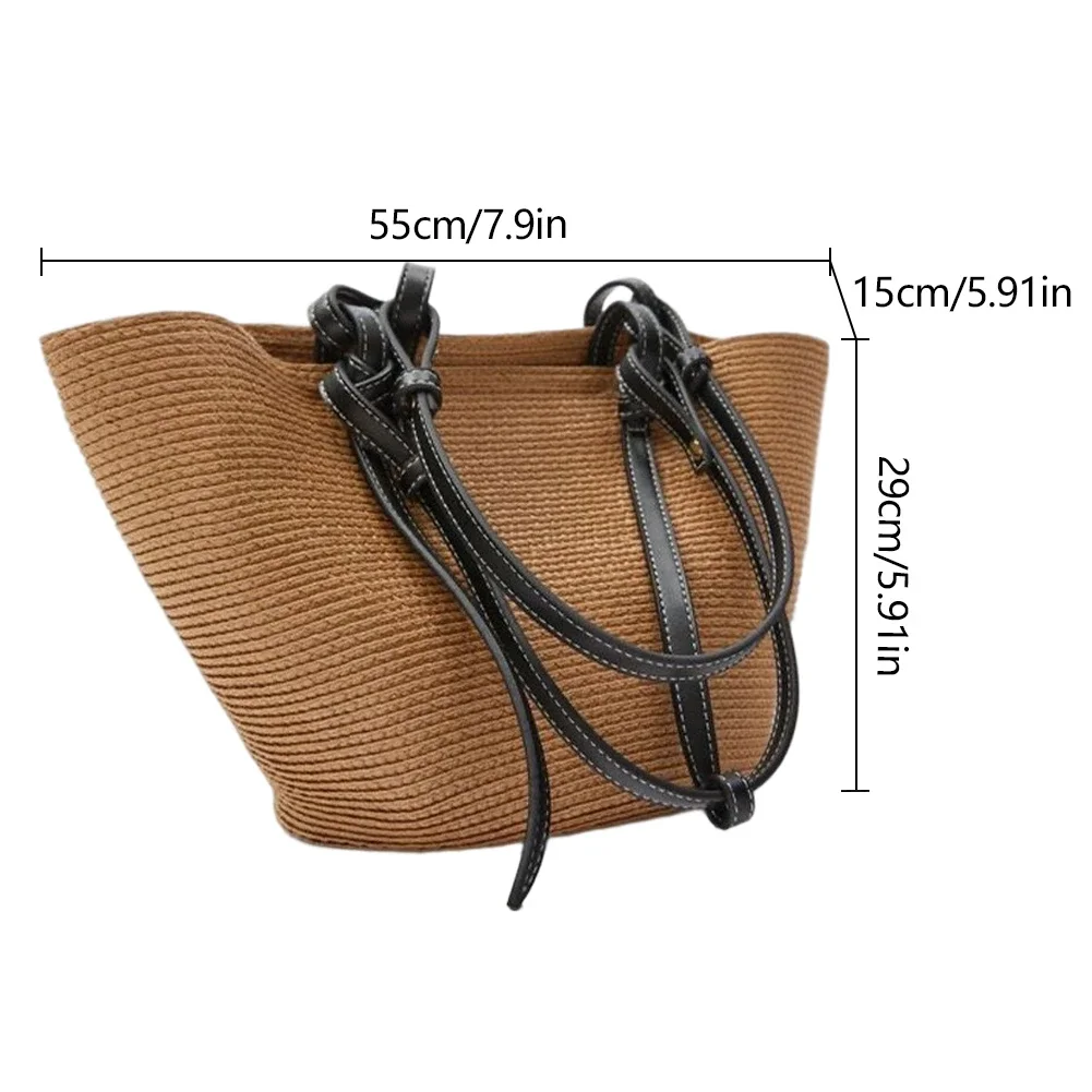 Messenger Bag PP Braid Woven Large Capacity Crossbody Handbags Women Breathable Durable Scratch Resistant Fashion Shopping Trip