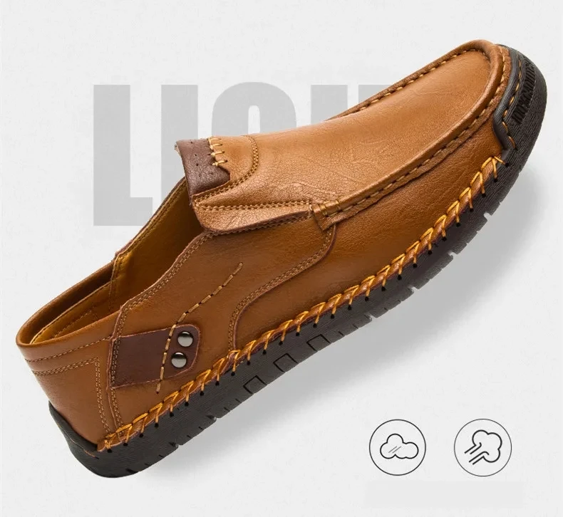 Neue Mode Männer Casual Schuhe Handgemachte Leder Loafer Bequeme männer Schuhe Qualität Split Leder Flache Fahren Schuhe Größe 48 – Detail 3