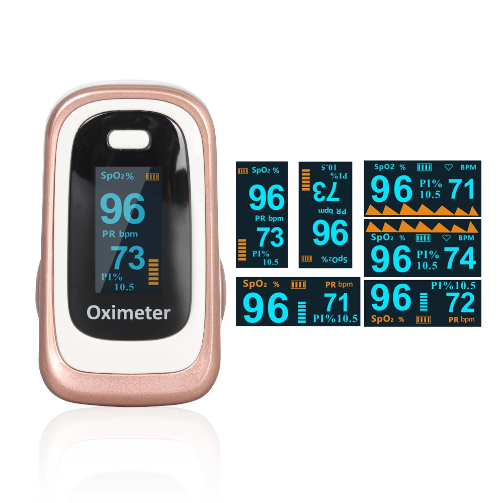 Medical Finger Pulse Fingertip Oled Portable Oximeter SPO2 PR 8 Hours Sleep Monitor Blood Oxygen Oximetro De Dedo Case