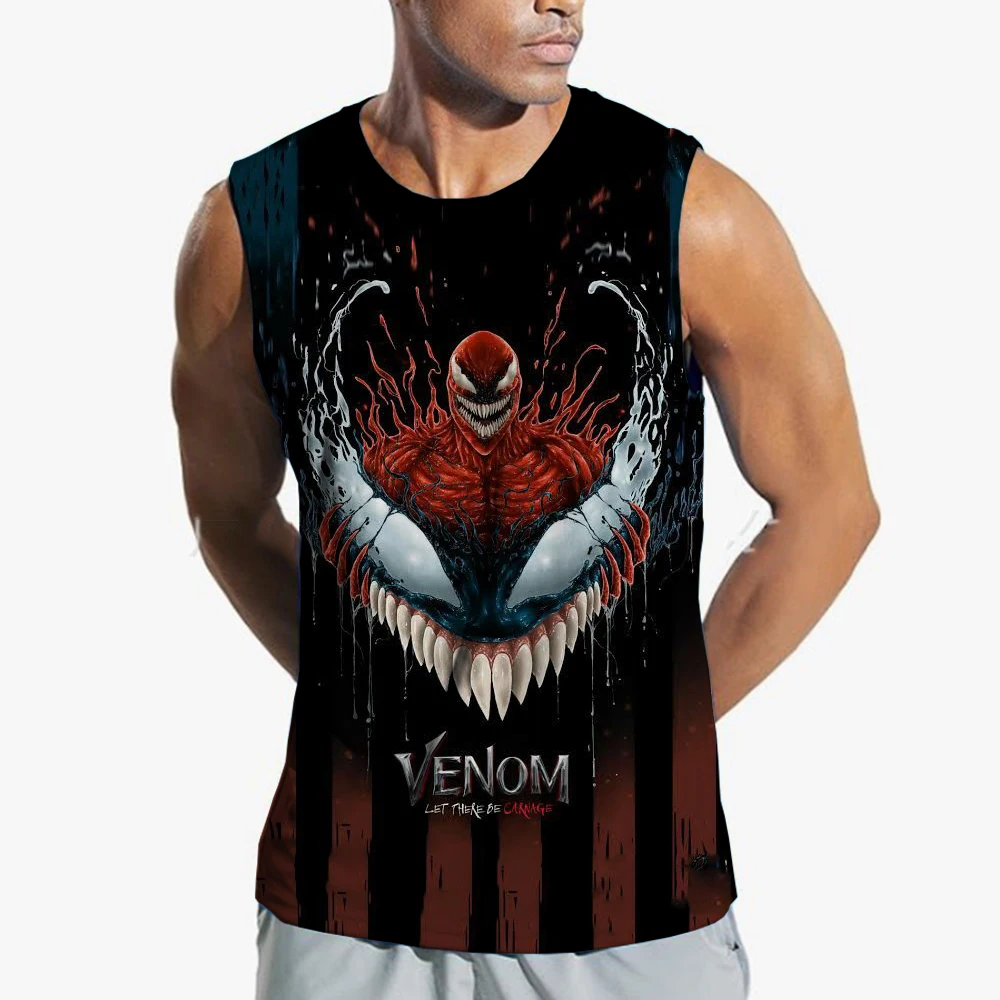 

Летний жилет без рукавов для взрослых и детей Marvel Venom, модная трендовая одежда для мальчиков и девочек, повседневная модная уличная одежда