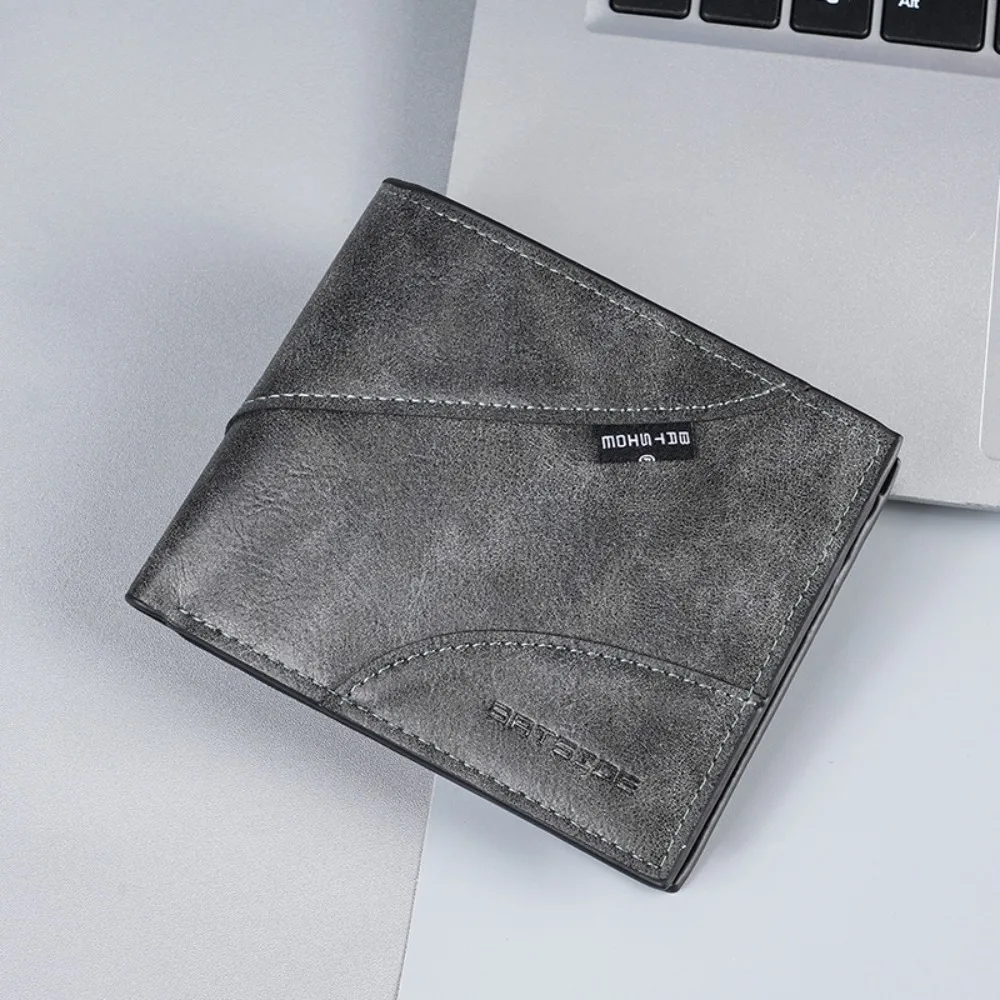 

Fashion PU Leather Men's Wallet Multi-functional Large Capacity Short Card Bag Luxury Square Credit Card Holder Daily Use