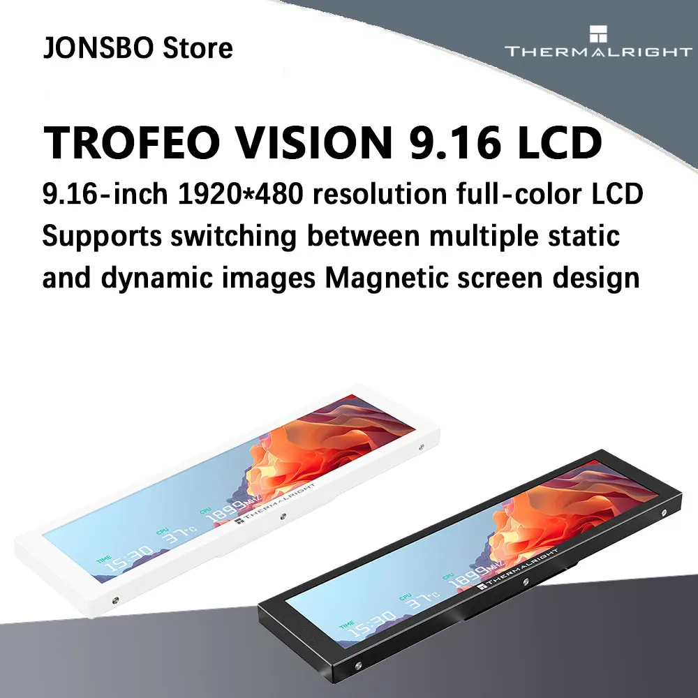 

Thermalright TROFEO VISION 9,16 ЖК-дисплей 9,16-дюймовый магнитный дополнительный экран USB HD Многосценное применение Гибкий соответствующий TYPE-C