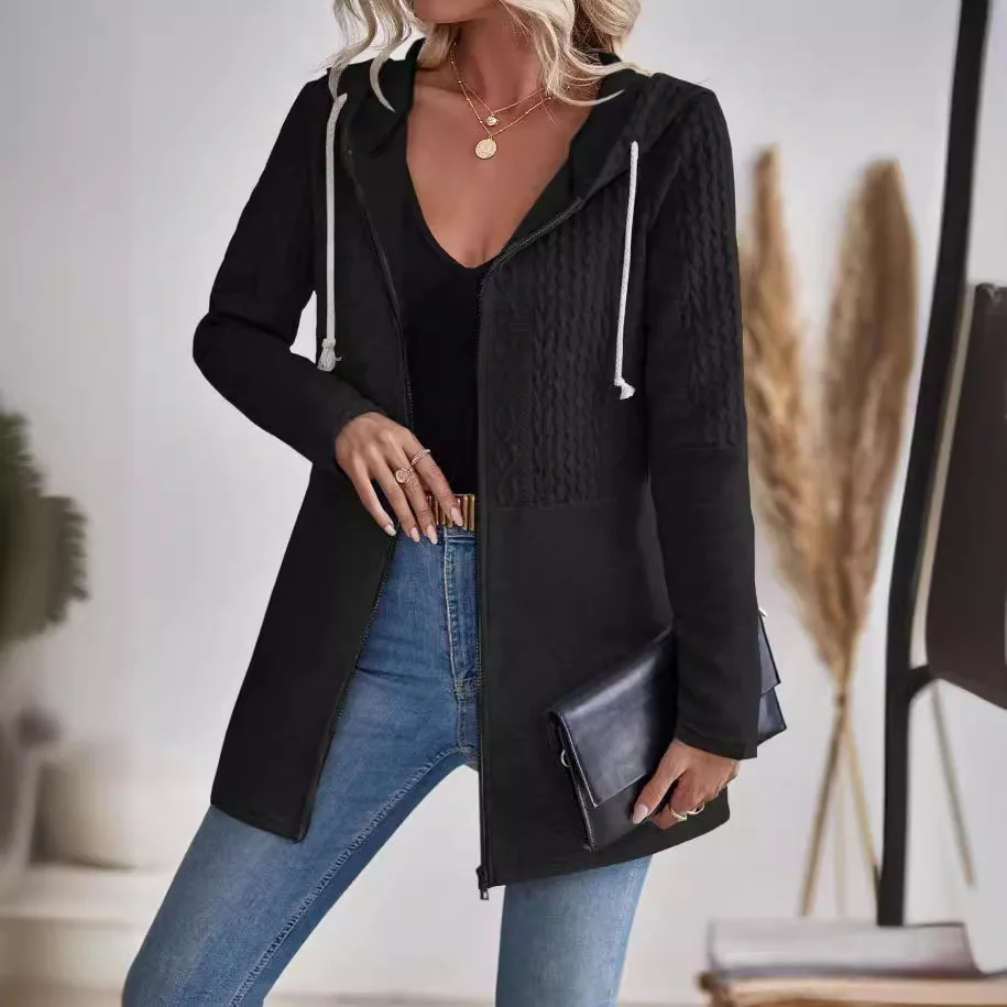 

2025 Ropa Mujer Fashion Office Commuter Workplace Solid Color Zipper Pullover Jaqueta Feminina Chamarras Winter Woman's Clothes