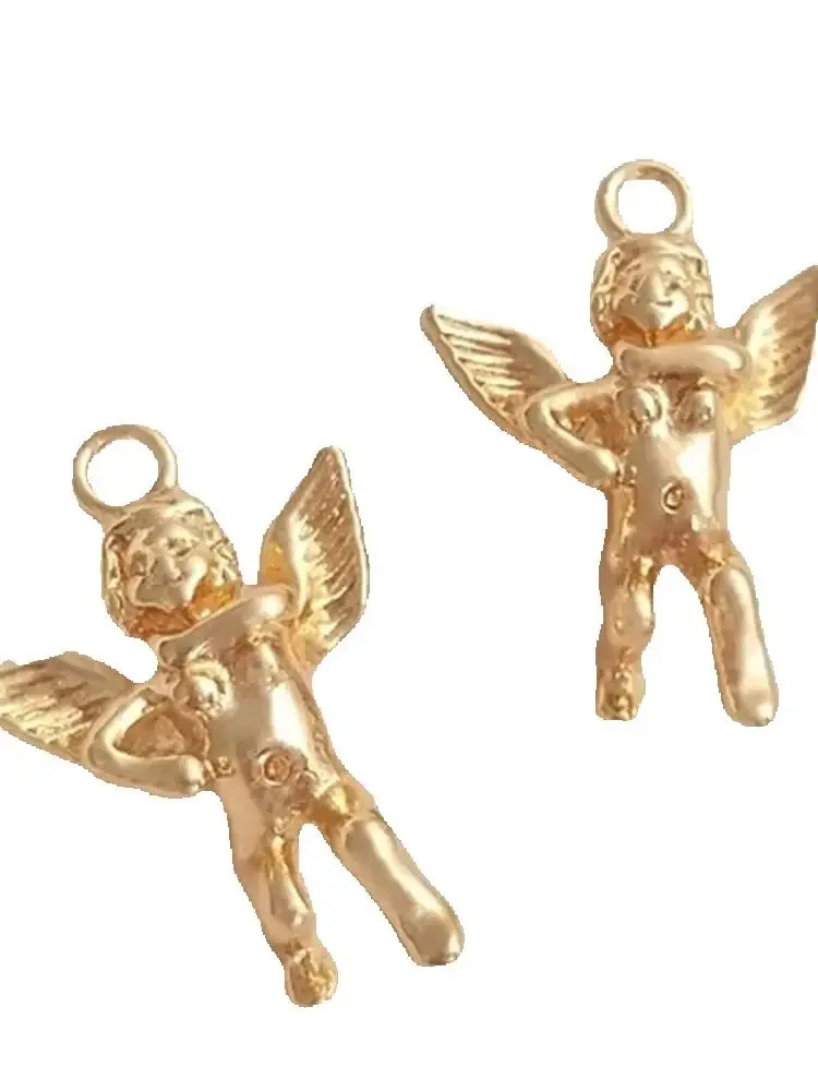 

14K Gold-clad, Copper-plated and Gold-plated Three-dimensional Angel Pendant Diy Necklace Jewelry Accessories K144