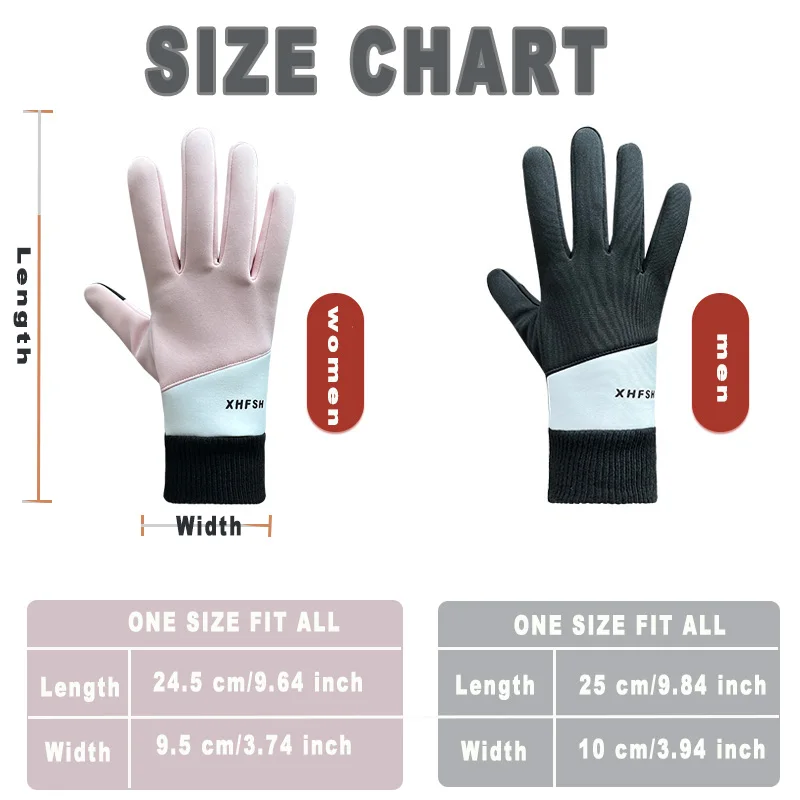 1 Pair Autumn/Winter Gloves Touch Screen Water Resistant Windproof Thermal for Running Cycling Driving Hiking - Warm Gifts