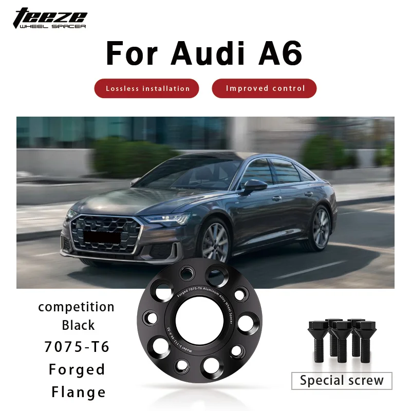 

Teeze 2/4pcs 5x112 66.6 M14 x 1.5 Hub Centric Black Forged wheel spacer For Audi C8 A6 Allroad Flange Plate 15/20/25/30/35mm