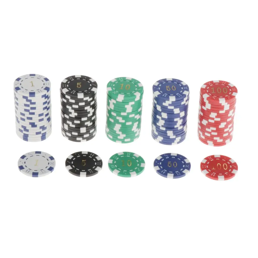 Paket 100 Chip Set Chip Poker Bergaris 11.5g Token Permainan Kasino 4cm