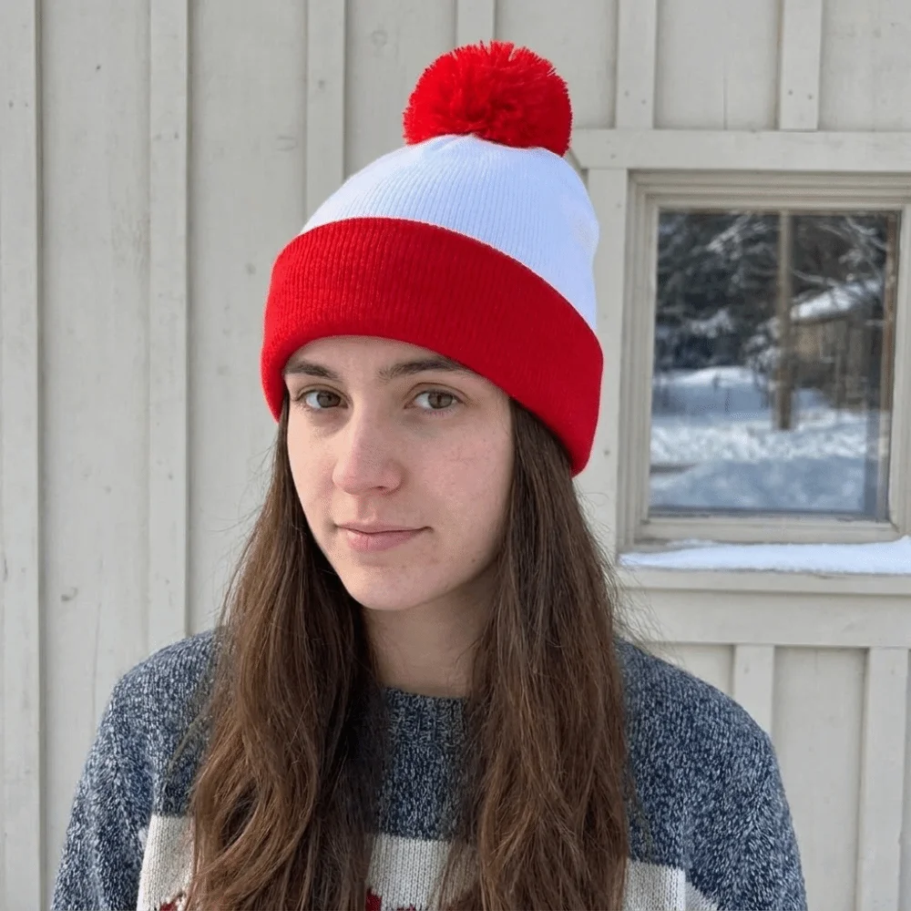 Leisure Merry Christmas Hat Christmas Knitted Hat Green Red Crochet Santa Beanie Hat Warm Woolen Hat Striped Hat Female/Girls