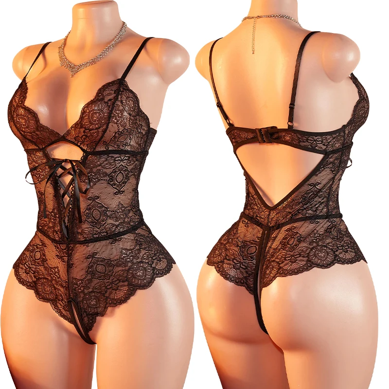 Lace Teddy Lingerie - Эротическое белье для женщин: кружевной прозрачный