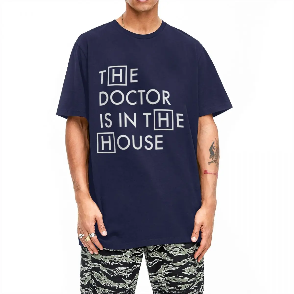 Funny The Doctor Is In The House T-Shirt for Men Women Crew Neck Cotton T Shirt House MD Gregory Doctor  Tees Plus Size Clothing