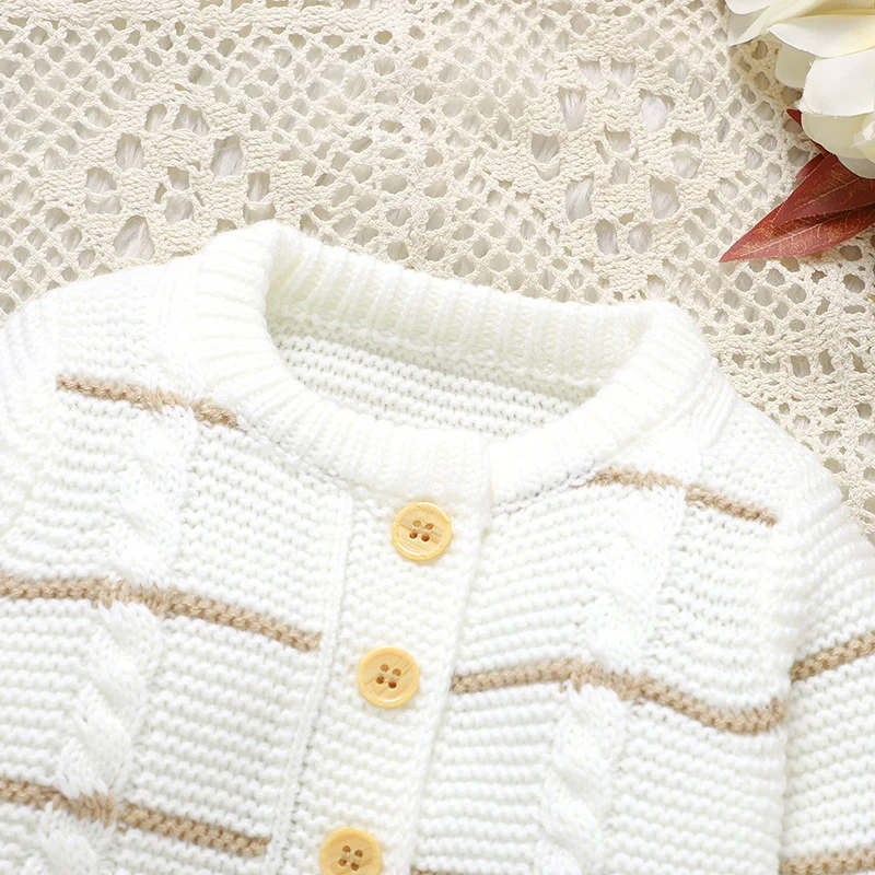 Winter Baby Clothes Sets Autumn Casual Long Sleeves Sweaters Jackets+Rompers Infant Boys Girls Outfits 2Pcs Knitted Toddler Wear