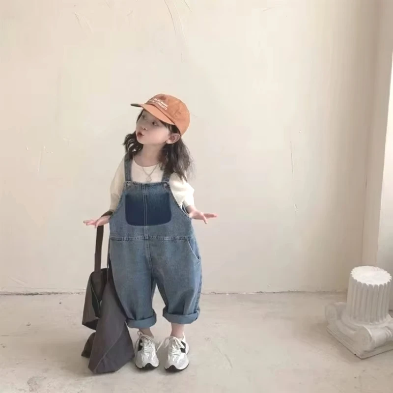 Unisex Child Jean Jumpsuit Baby Boy Solid Denim Overalls Infant Kids girls Overalls Autumn Girls Outfits Children's Clothes