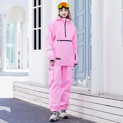 New Women Snowboarding Suit Couple Ski Hoodie Set Winter Windproof Waterproof Skiing Suit Male Female Outdoor Snow Clothes