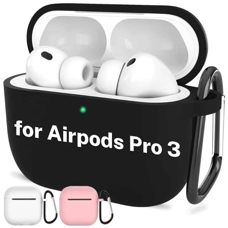 Soft Silicone Earphone Covers for Apple AirPods Pro 3 Case Protective Headphone Cover with Keychain for AirPods Pro3 Accessories