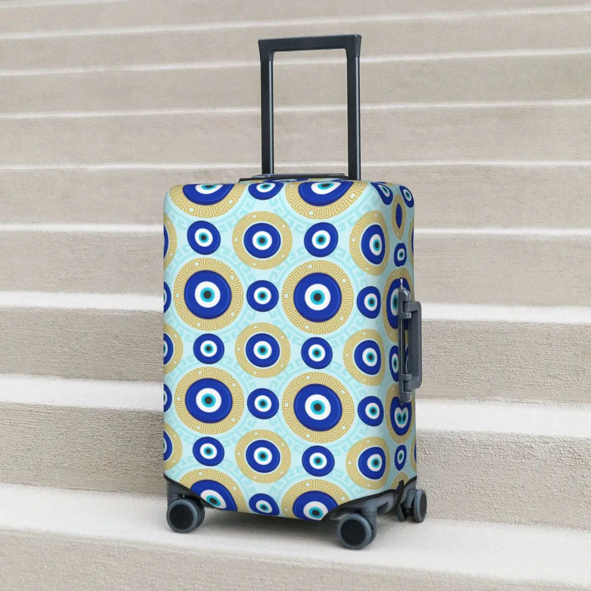 

Evil Eye Suitcase Cover Lucky Charm Pattern Holiday Business Strectch Luggage Supplies Protector