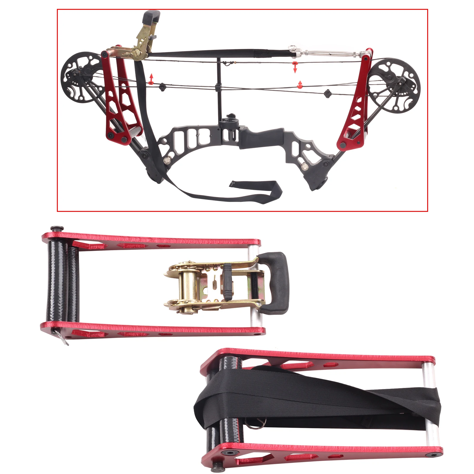 Portable Archery Ratchet-Loc Bow Press Machine Compound Bow Open Accessories Red