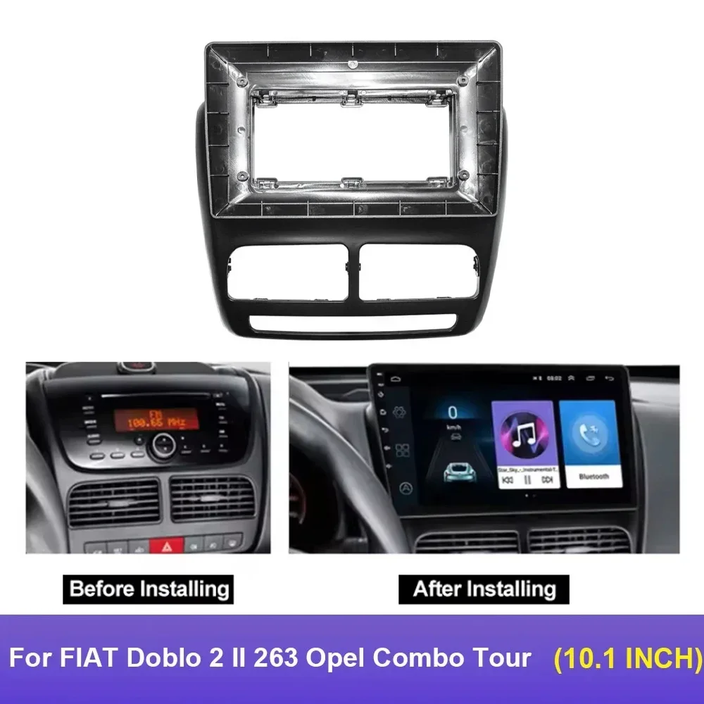 10.1inches Car Radio Fascia For FIAT Doblo 2 II 263 Opel Combo Tour Video Panel Player Audio Dash 2Din Frame Dashboard Mount Kit