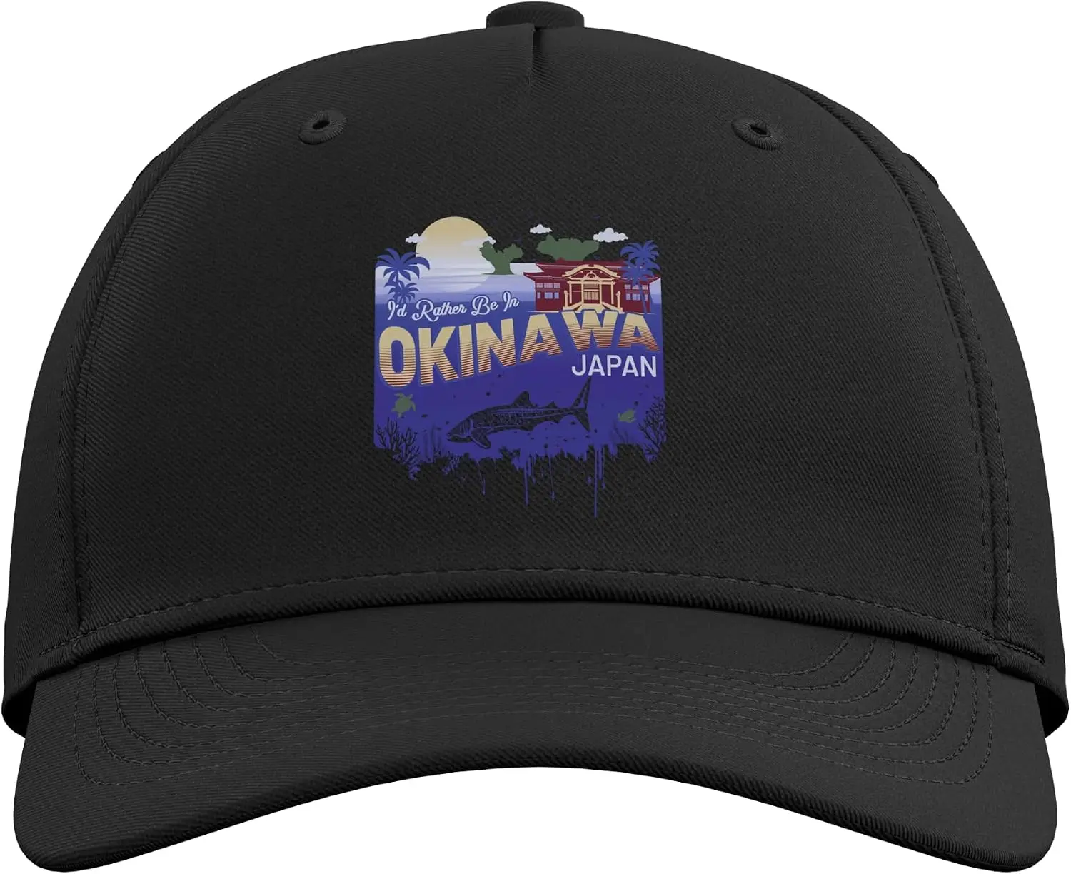 I Would Rather Be in Okinawa Japan Vintage Japanese Souvenir Adjustable Baseball Hat Street Fashion Outdoor Sport Baseball Cap