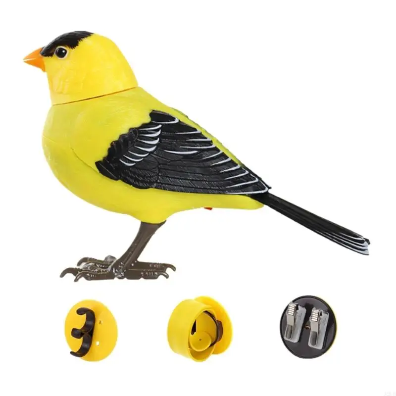 Realistisches singendes Vogelspielzeug mit Lichtsteuerung für Kinder, dekorativer Käfig Lieferumfang enthalten, keine A2UB – Detail 10