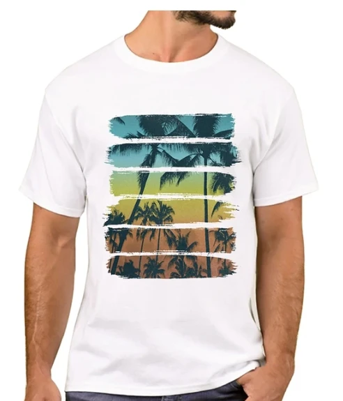 

2024 New Men's Knitwear Africa Safari Sunset T-shirt Short sleeved He Harajuku casual top clothing