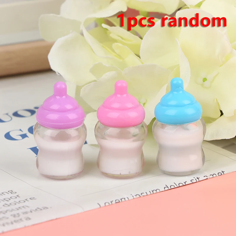 1Pc Zufällig Puppenhaus Miniatur Baby Flasche Modell Mini Simulation Nippel Puppe Schnuller Flasche Puppe Haus Fütterung DIY Zubehör