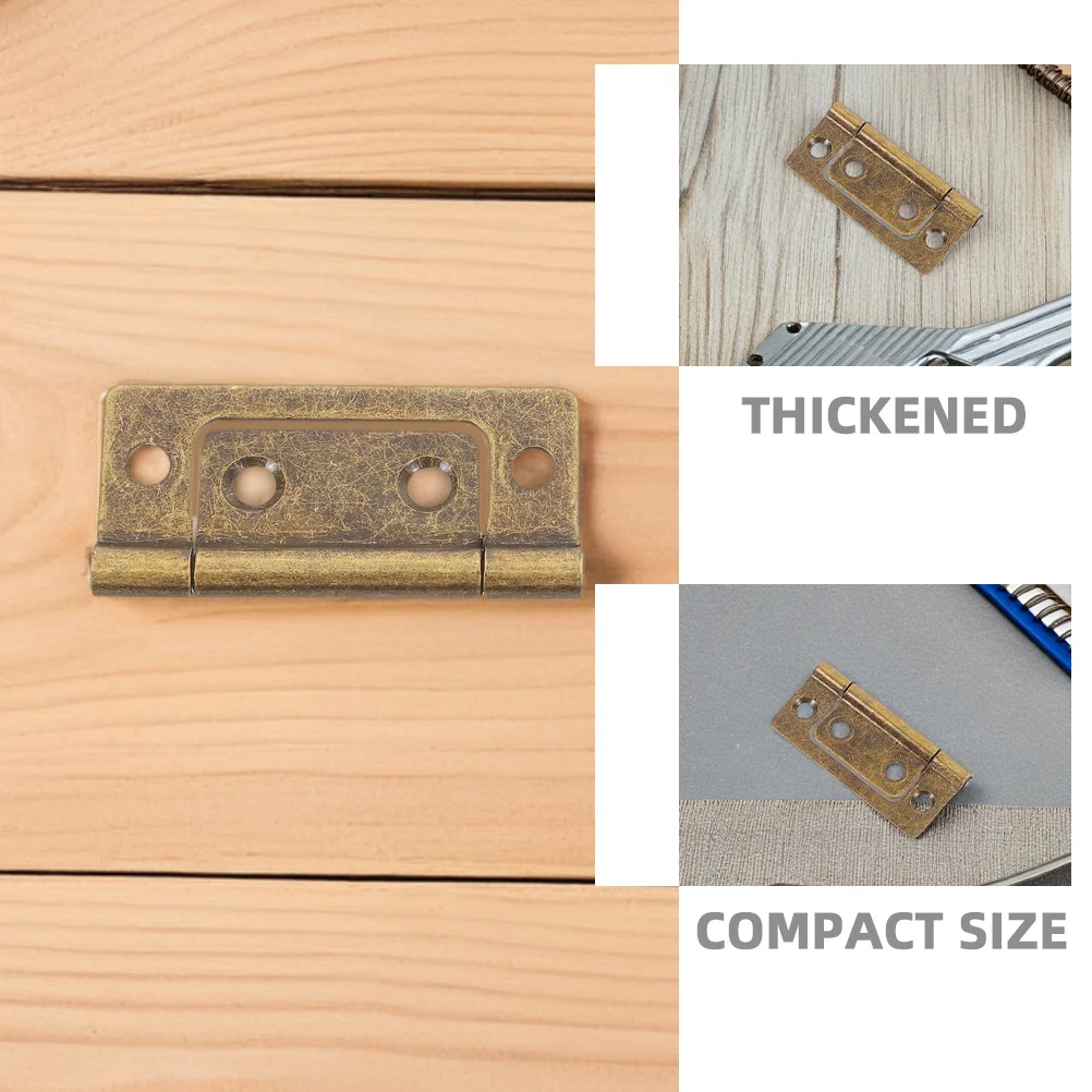 10 قطعة مفصلات أبواب خزانة مخفية مسطحة من النحاس مفصلات حديد شديدة التحمل صغيرة الحجم لأجهزة أثاث خزانة المطبخ