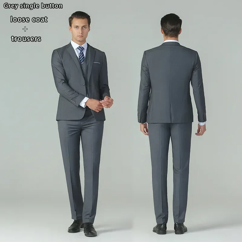 Men's suits Két Műtárgy állítsa tömör színe Termelőüzem Lezser esküvői stv ujjú Blézer Alaki Angol kosztüm kabátok Angol kosztüm Liheg sets