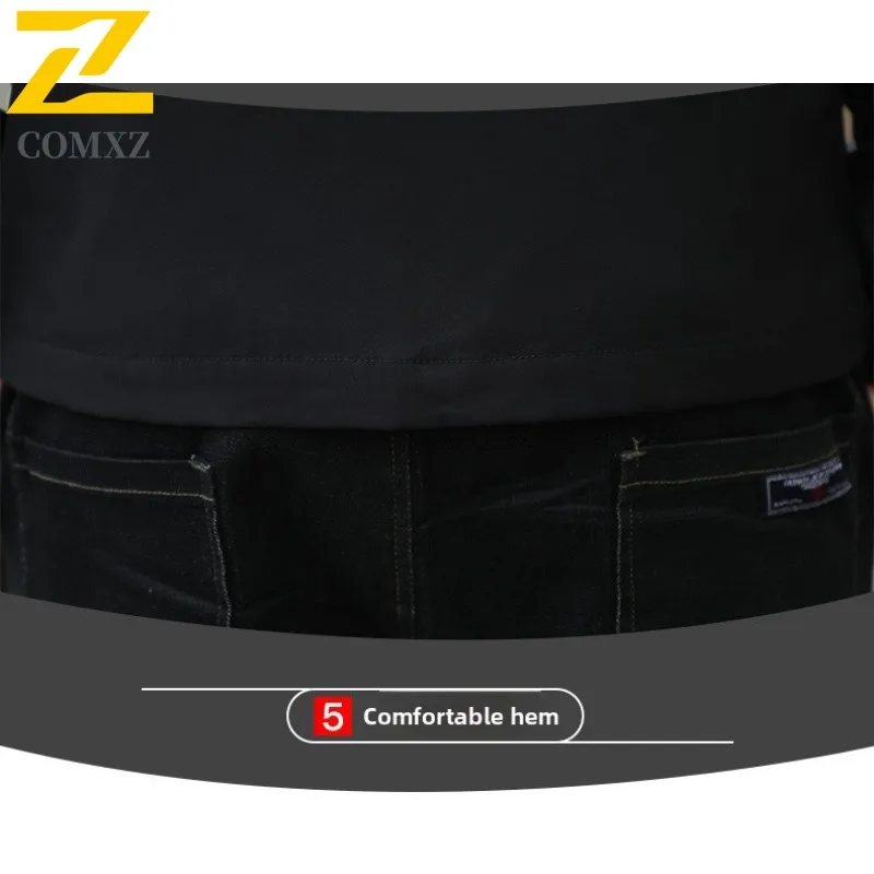 COMXZ 2025 Mens Casual Jacket Spring Autumn American Style Loose Fit Waterproof Plus Size Outdoor Sports Lightweight Hiking Coat