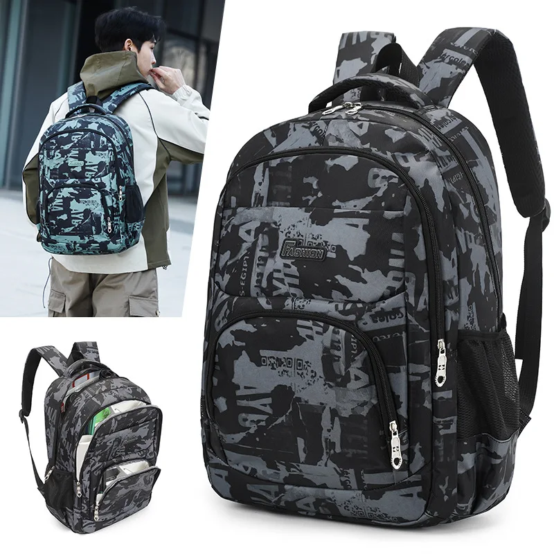 Mochilas escolares de camuflaje para adolescentes, morral de viaje de gran capacidad con estampado, mochila bonita para niños, 2024