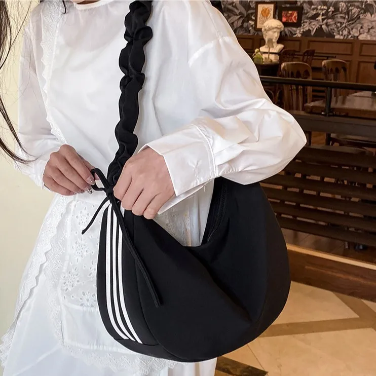 Borsa per gnocchi in tinta unita da donna a tracolla piccola per il tempo libero vento pigro grande capacità viaggi fuori dalla strada