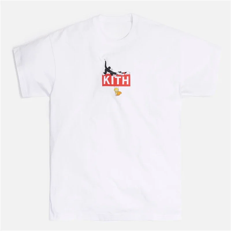 Summer Kith FW Logo T Shirt Men Women High Quality Flower Bird Print Couple Sport T-Shirt Tops