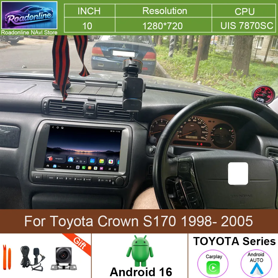 12+256GB Android 16 Car Radio For Toyota Crown S170 1998- 2005 GPS Navi Car Multimedia Player Stereo Autoradio Screen