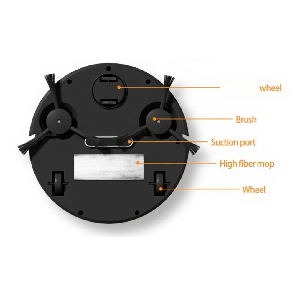 Robot Vacuum Cleaner with Dual Side Brushes and 360 Degree Mobility for Sweeping Vacuuming and Mopping Efficiency