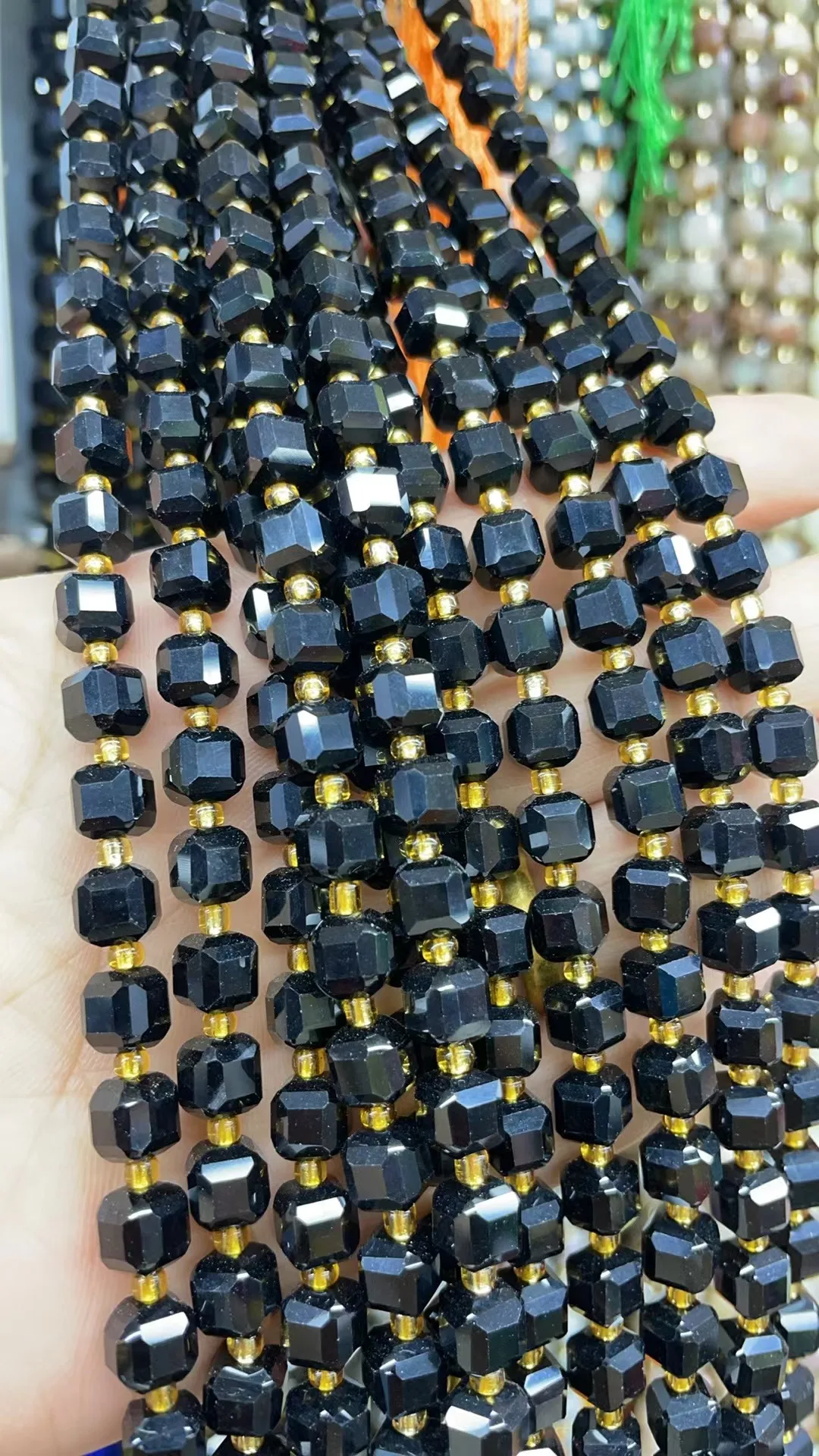 Natural Black Agate Fang Sugar Cut Face 6x6mm 8x8mm Length Dagree 39 Probably 6mm 43 Grain 8mm 37 Grain