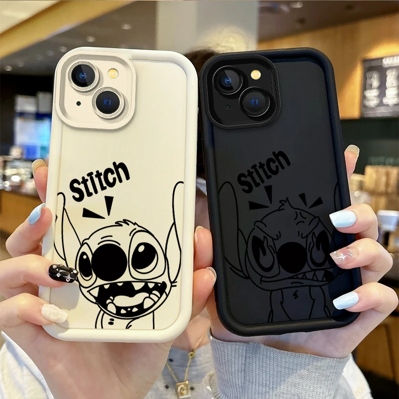 Disney Stitch Cartoon Phone Soft Case for iPhone 16 Pro Max Case 15 14 13 12 11 Pro XR X XS Max 8 7 TPU Silicone Dustproof Cover