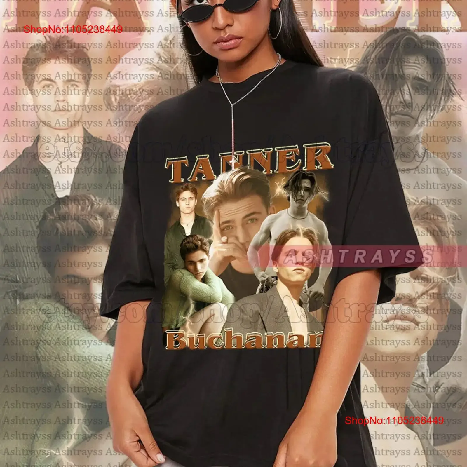 Camiseta Vintage Estampada Tanner Buchanan, Estilo Desgastado, para Uso Diario, Gráficos Modernos, Ligeramente Elástica y Cómoda