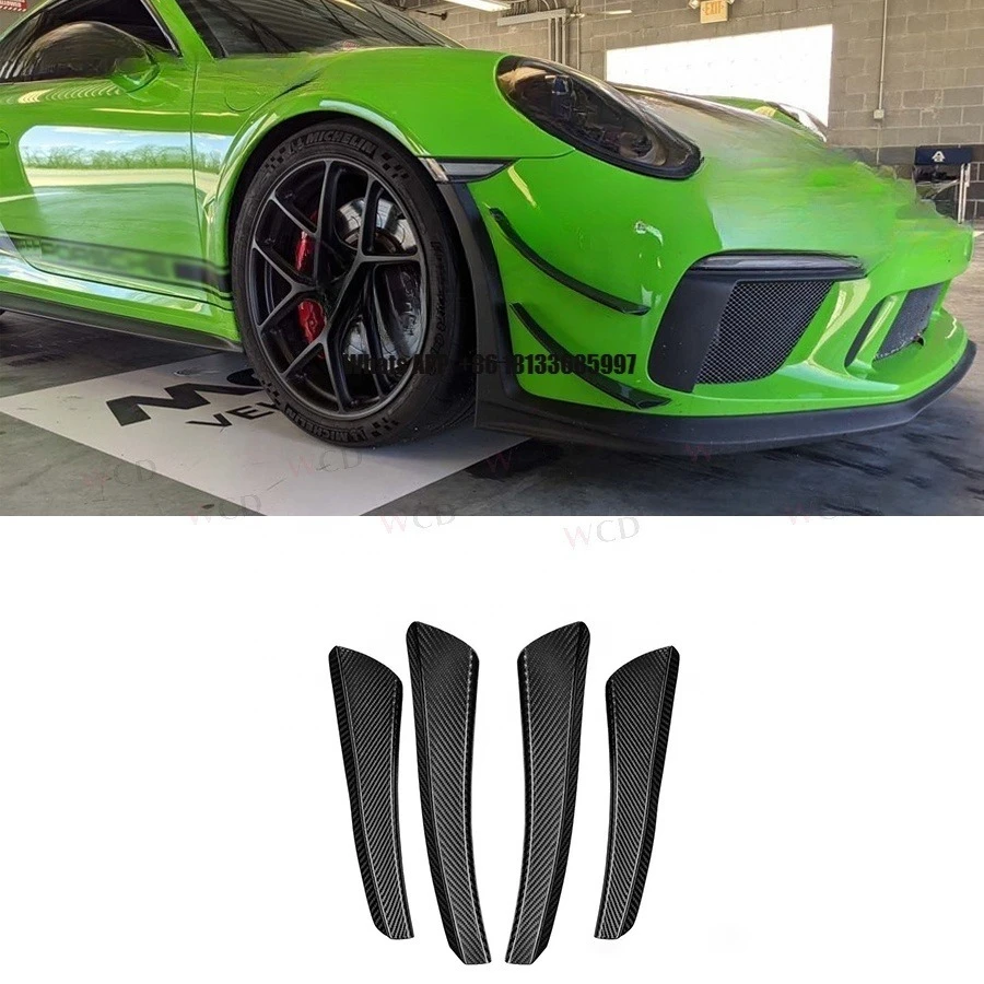 

Carbon Fiber Front Bumper Canard for Porsche 911 991.2 Front Bumper Lip Side Fender Splitter Spoiler Car Bodykit