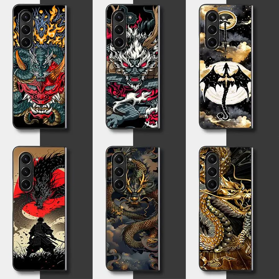 Phone Shell Case for Samsung Galaxy Z Fold 8 Ultra ZFold7 Z Fold 7 6 3 Z Fold8Ultra ZFold5 ZFold6 ZFold4 Dragon Dark